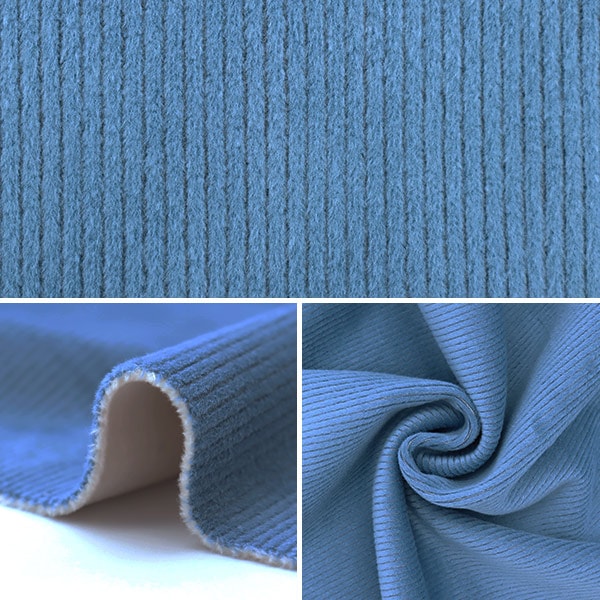 Fabric "Bonding knit Cut Cloth Approximately 85cm x 90cm Corduroy Blue Gray BN212P-03BG]