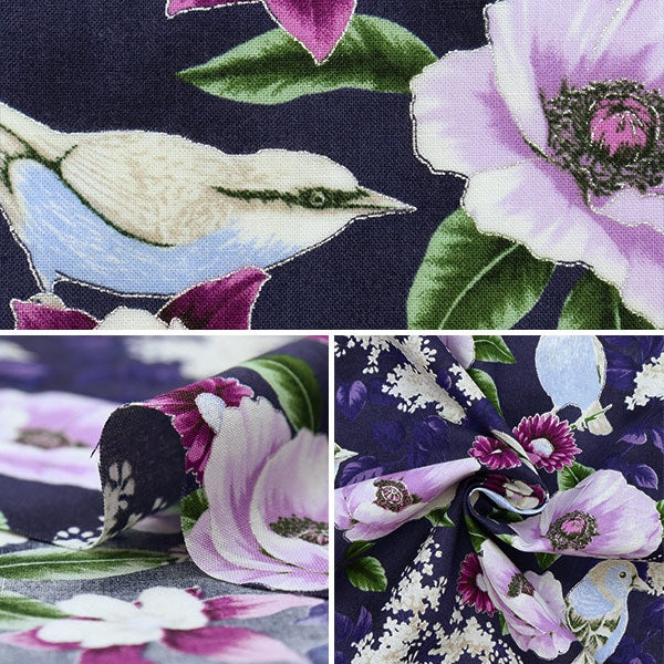 [From quantity 5] Fabric "USA Cotton Fly Free Deep Amethyst Silver T7760-701S"
