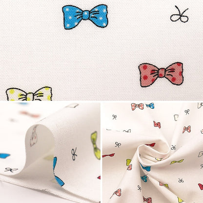 [From quantity 5] Fabric "Antibacterial and deodorantSheeting PETIT Ribbon White PTC1121-4-A]