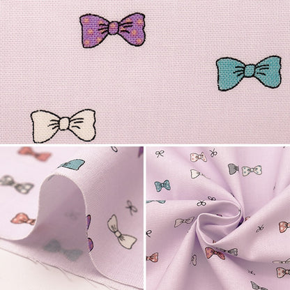 [From quantity 5] Fabric "Antibacterial and deodorantSheeting PETIT Ribbon Lavender PTC1121-4-B]