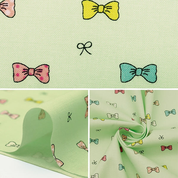 [From quantity 5] Fabric "Antibacterial and deodorantSheeting PETIT Ribbon Mint PTC1121-4-C]