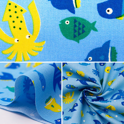 [From quantity 5] Fabric "Antibacterial and deodorantSheeting PETIT Blue PTC1121-7-A]