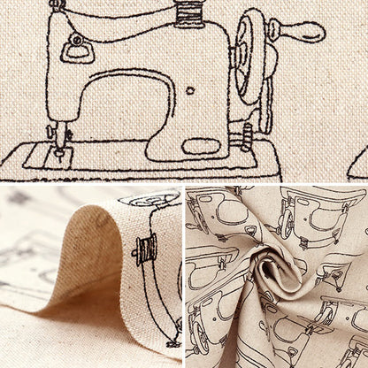 [From quantity 5] Fabric "Cotton linen canvas sewing machine generated x black 850368-2-1"