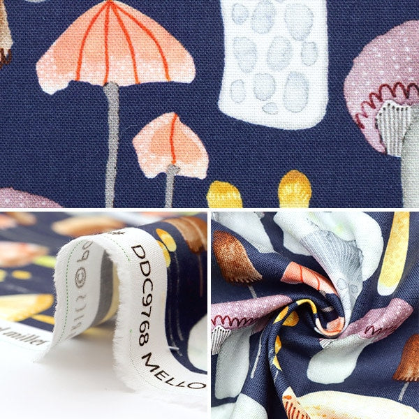 [From quantity 5] Fabric "USA Cotton Mellow Mushroom DDC9768-Navyd"