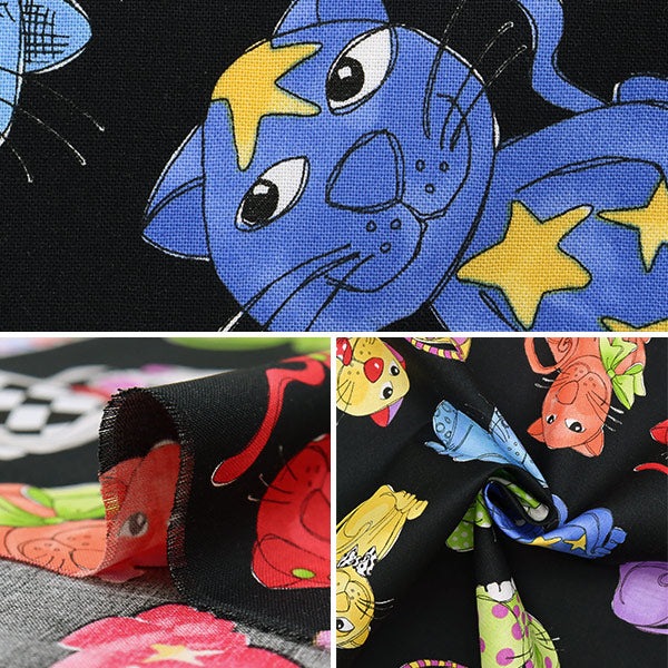[From quantity 5] Fabric "USA Cotton Loralie Designs Happy Cats 692-427"