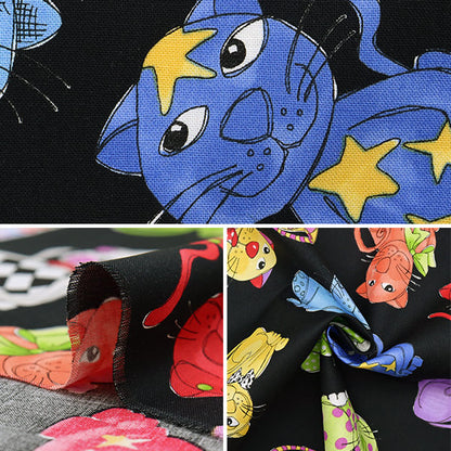 [From quantity 5] Fabric "USA Cotton Loralie Designs Happy Cats 692-427"