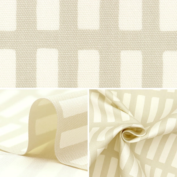 [From quantity 5] Fabric "FrenchOxford Lattice Milkti 38074-1A]