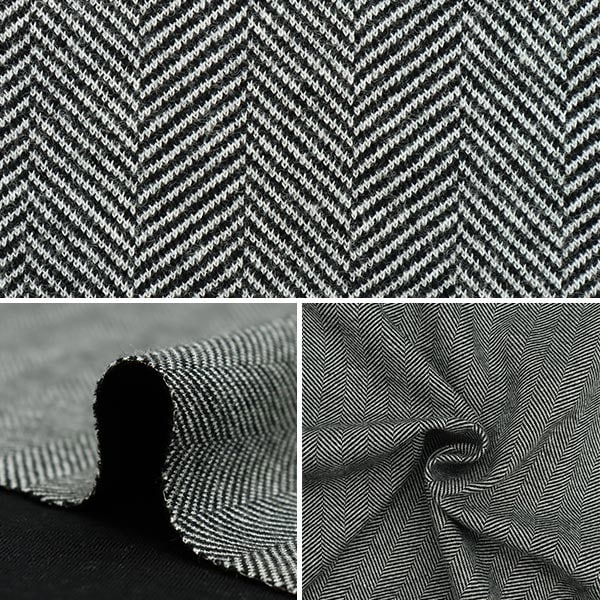 [From quantity 5] Fabric "Knit herringboneJacquard Monotone HTH31303]