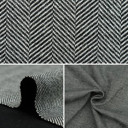 [From quantity 5] Fabric "Knit herringboneJacquard Monotone HTH31303]