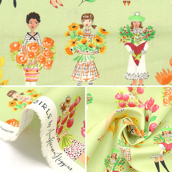 [From quantity 5] Fabric "USA Cotton Friday Florals AK004-XGREEN"