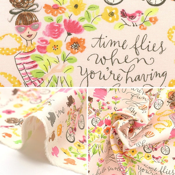 [From quantity 5] Fabric "USA Cotton Seeds The Day AK009-XPINK"