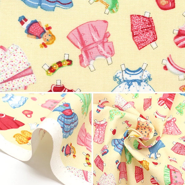 [From quantity 5] Fabric "USA Cotton Tosdo Doll Dres Dress C8837-Yellow"