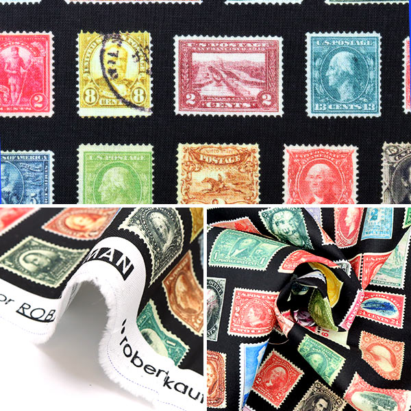 [From quantity 5] Fabric "USA Cotton Library of Rarity (Stamp Picture) 20958-2"