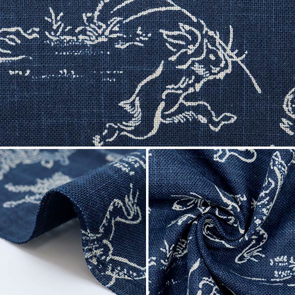 [From quantity 5] Fabric "cottonFabric Ai-colored clouds and birds beasts 戲 Painting Kw-7070-7A