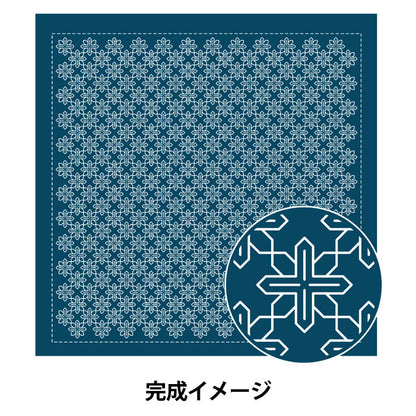 Embroidery Fabric 『Sashiko Hanachi cloth Pack Pack at a glance Iron line-Clematis-Ai H-2089] Olympus