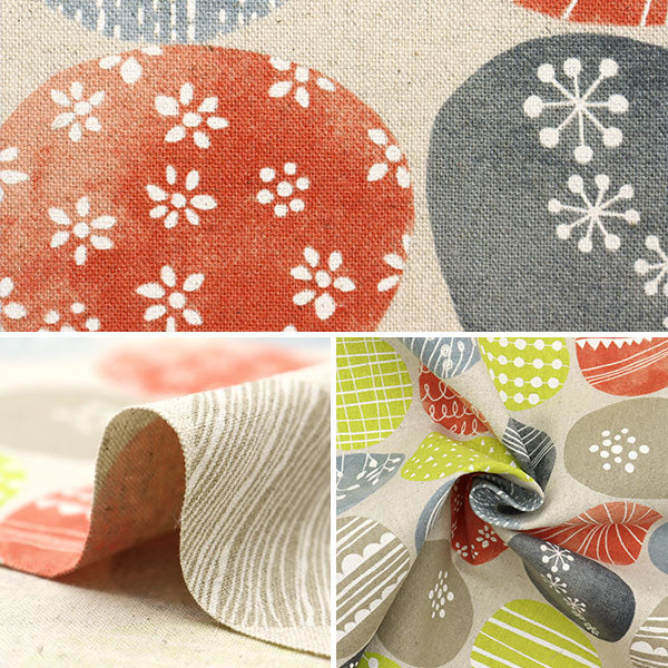 [From quantity 5] Fabric "Cotton hemp canvas circle Kinari bass SK-5400-1A"