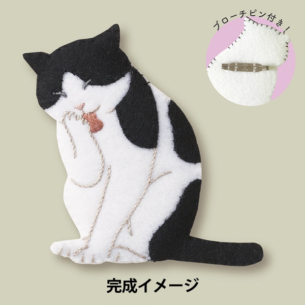 刺绣套件“用毛衣和刺绣胸针制成的猫NSB-5” Sunfeld