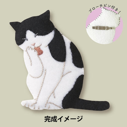 刺绣套件“用毛衣和刺绣胸针制成的猫NSB-5” Sunfeld