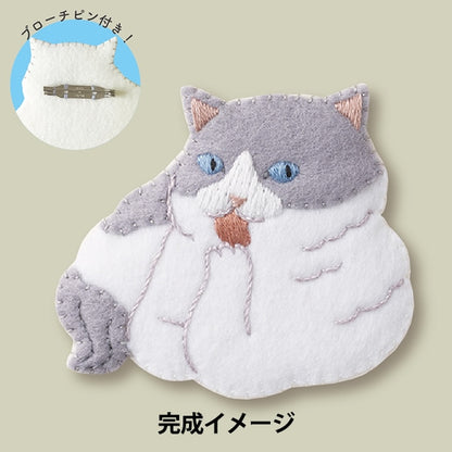 刺绣套件“用毛毡和刺绣胸针ragdoll NSB-6制成的猫” Sunfeld