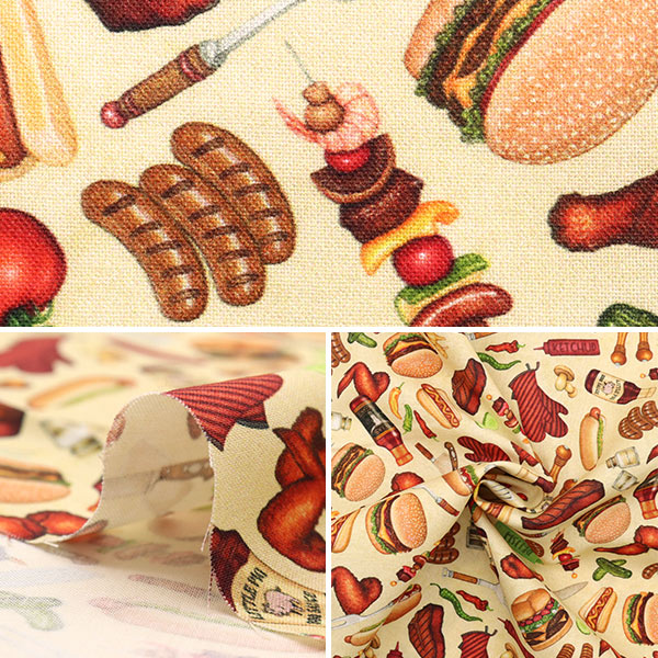 [From quantity 5] Fabric "USA cotton barbecue 28516-E"