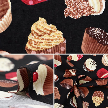 [From quantity 5] Fabric "USA cotton chocolate C1087-black"