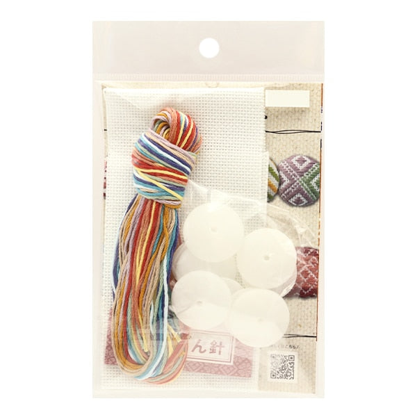 Embroidery kit "Kogin Sashimi Kukurumi button Tamayura 5 pieces Kogin 106"Olympus
