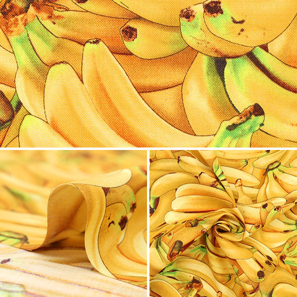 [From quantity 5] Fabric "USA Cotton Food Festival Banana Pattern 461-Yellow"