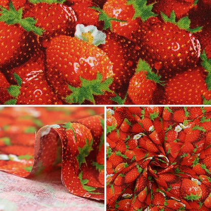 [From quantity 5] Fabric "USA Cotton Berry Good Strawberry Pattern 155-RED"