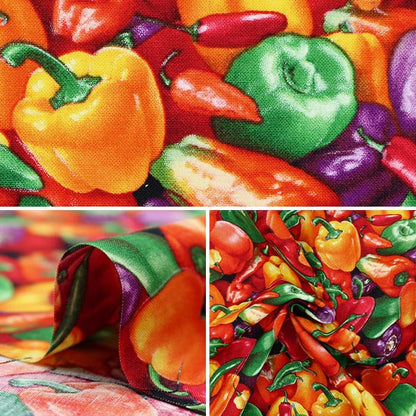 [From quantity 5] Fabric "USA Cotton Food Festival Paprika Pattern 389-MULTI"