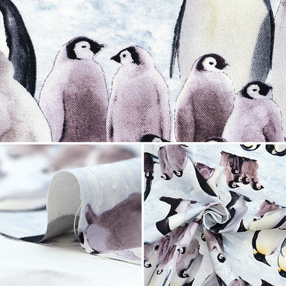 [From quantity 5] Fabric "USA Cotton Penguins 490-Snow"
