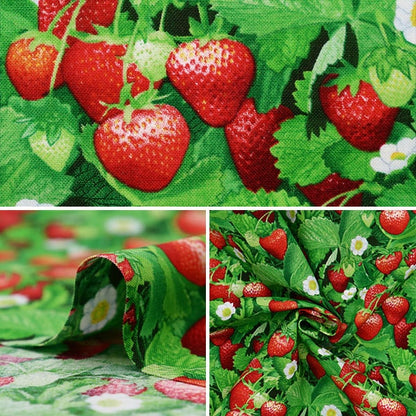 [From quantity 5] Fabric "USA Cotton Berry Good Strawberry Pattern 507-GREEN"