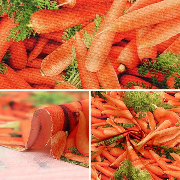 [From quantity 5] Fabric "USA Cotton Food Festival Carrot Pattern 632-ORANGE"