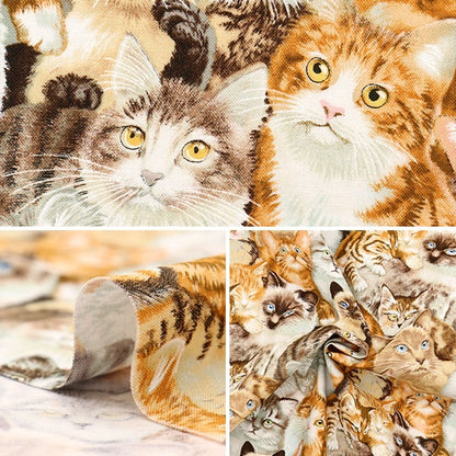 [From quantity 5] Fabric "USA cotton pet poly cat pattern 1253-MULTI"