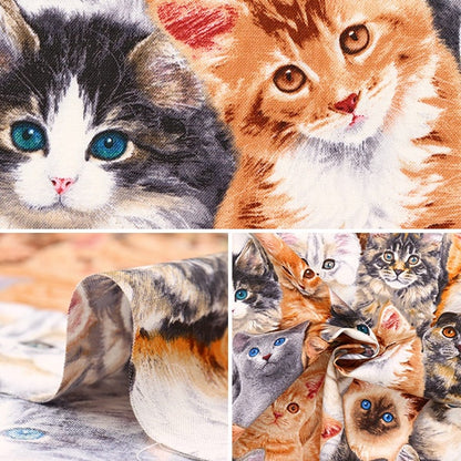 [From quantity 5] Fabric "USA Cotton Ada Betts Cat Pattern 3802-MULTI"