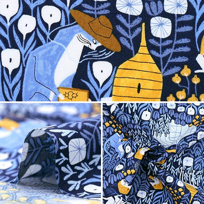 [From quantity 5] Fabric "USA Cotton Bee Keepers SRR1529-Navy"