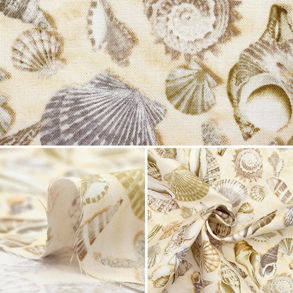[From quantity 5] Fabric "USA Cotton Shells Shell Pattern C5353-SHELLS"