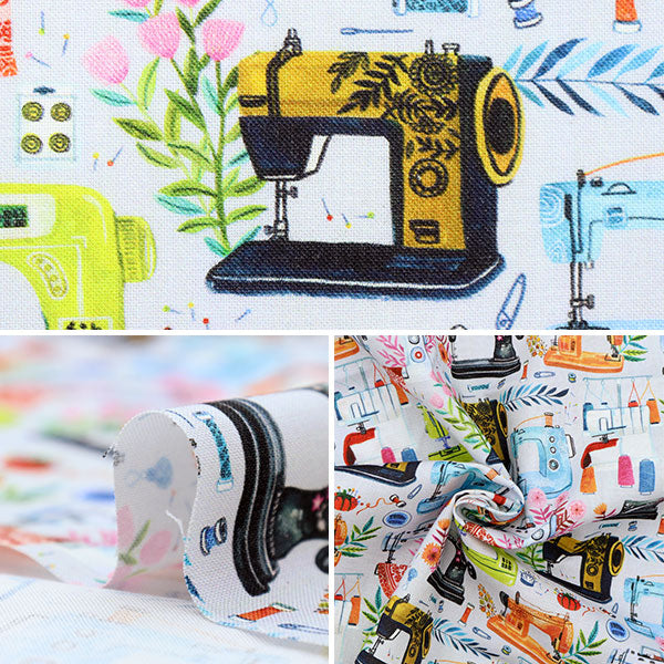[From quantity 5] Fabric "USA Cotton Sewing Machine DMB2029-MULTI"