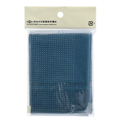 Embroidery Fabric "Hanachi-kin cloth pack 3mm interval dot greenery navy blue H-14106" Olympus