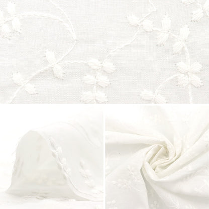 [From quantity 5] Fabric "Cotton Lace Leaf & Leaf White LACE22-LE-WH"