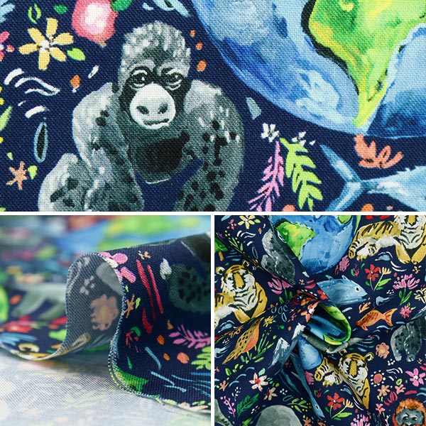[From quantity 5] Fabric "USA Cotton Save the Planet DJL2113-MULTI"