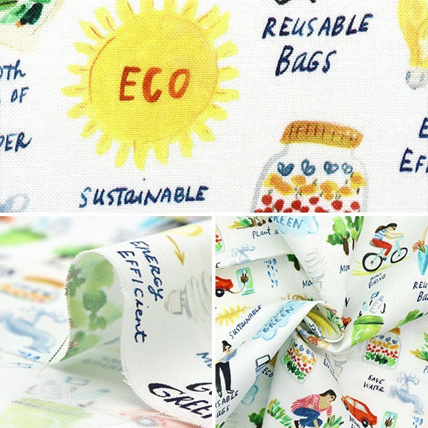 [From quantity 5] Fabric "USA Cotton Earth Day DJL2111-WHITE"