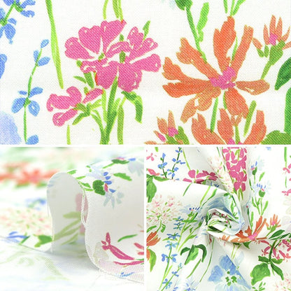 [From quantity 5] Fabric "USA Cotton Dearstella Wild FLOWERS DCWR2128-WHIT"