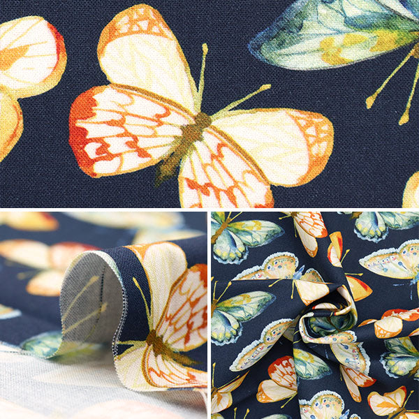 [From quantity 5] Fabric "USA Cotton Dearstella Butterflies DCJ1881-MULTI"