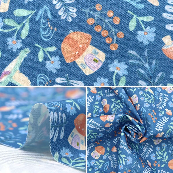 [From quantity 5] Fabric "USA Cotton Dearstella Mushroom Home DCJ2086-MULTI"