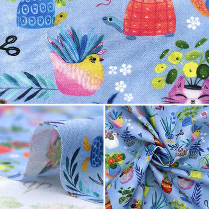 [From quantity 5] Fabric "USA Cotton Dearstella Animal Planter DMB2028-MULTI"