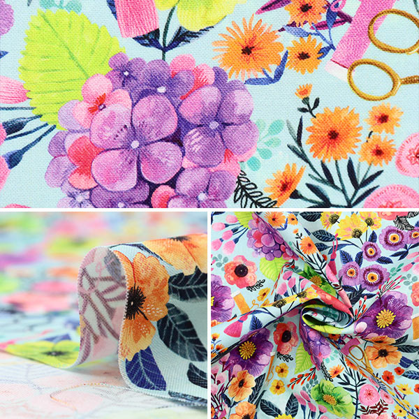 [From quantity 5] Fabric "USA Cotton Dearstella Sewing Floral DMB2030-MULTI"