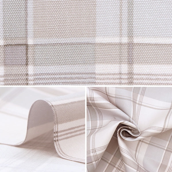 [From quantity 5] Fabric 『Oxford Biscuit Plate Check Light Gray Shukoche-A]