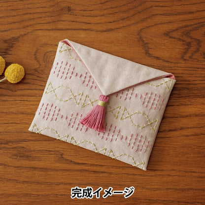 Embroidery kit "SashikoKit AYUFISH Flap Pouch Candy Pattern 562202] LECIEN Lecien COSMO Cosmo