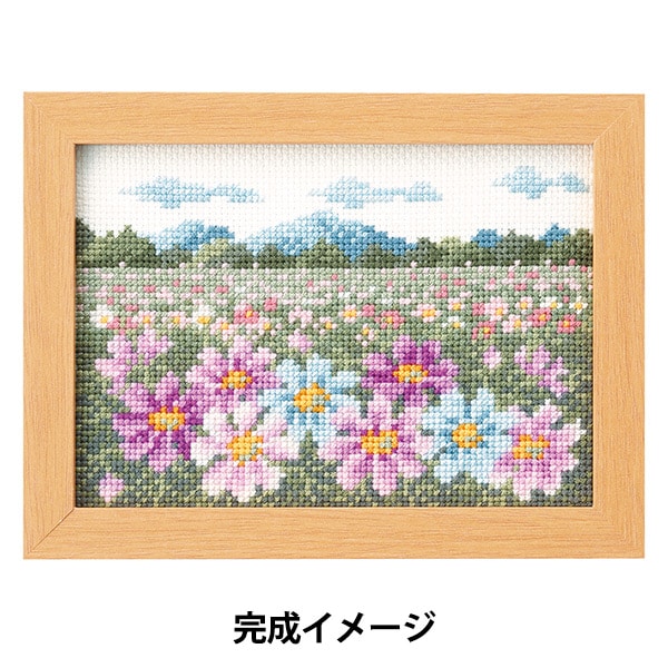 Embroidery kit "Cross stitch kit October Cosmos blooming landscape 7554" Olympus
