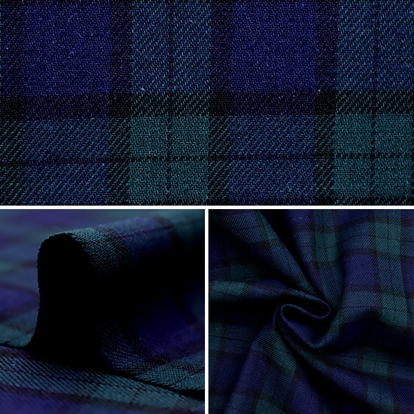 [From quantity 5] Fabric"Basic Check Tartan Check Black Watch YZW005"